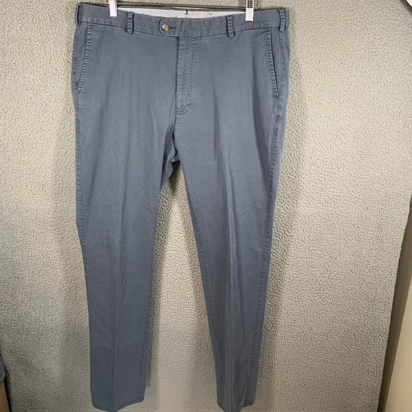 Peter Millar Pants Mens 38x35 Blue Straight Leg Flat Front Preppy - Picture 1 of 8